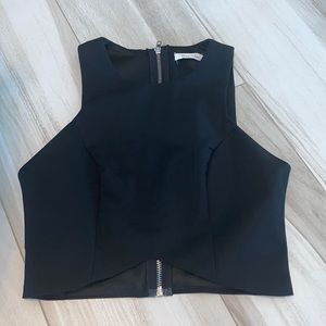 CROPPED BLACK TANK ZIPPED BACK SMALL